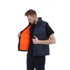 Жилет защитный Спрут Канада 52-54 рост 170-176 см синий/оранжевый - фото 2