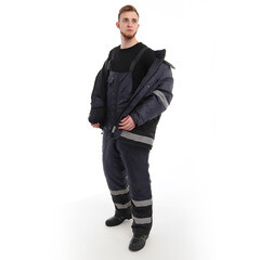 Костюм рабочий мужской утепленный Спрут Метео 56-58 рост 182-188 см темно-синий/черный - фото 8