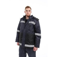 Костюм рабочий мужской утепленный Спрут Метео 56-58 рост 182-188 см темно-синий/черный - фото 7