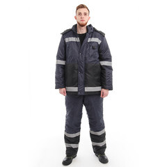 Костюм рабочий мужской утепленный Спрут Метео 56-58 рост 182-188 см темно-синий/черный - фото 6