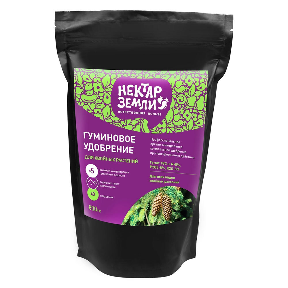 Изображение товара Гуминовое удобрение для хвойных растений Нектар земли 0,8 кг органоминеральное