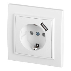 Розетка EKF Минск встраиваемая белая с USB-А (ERR16-028-100-USB) - фото 4