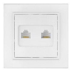 Изображение товара Розетка компьютерная/ телефонная EKF Минск встраиваемая белая RJ11/ RJ45 (ERK00-135-10)
