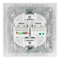 Розетка компьютерная/ телефонная EKF Минск встраиваемая белая RJ11/ RJ45 (ERK00-135-10) - фото 3