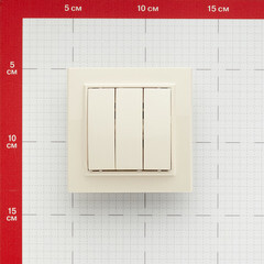 Выключатель EKF Минск трехклавишный встраиваемый бежевый (ERV10-024-20) - фото 2