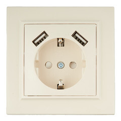 Розетка EKF Минск встраиваемая бежевая с 2хUSB-А (ERR16-028-200-2USB) - фото 1