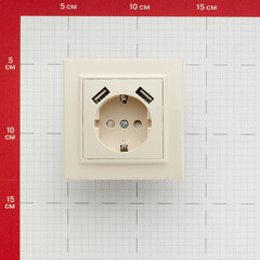 Розетка EKF Минск встраиваемая бежевая с 2хUSB-А (ERR16-028-200-2USB) - фото 2