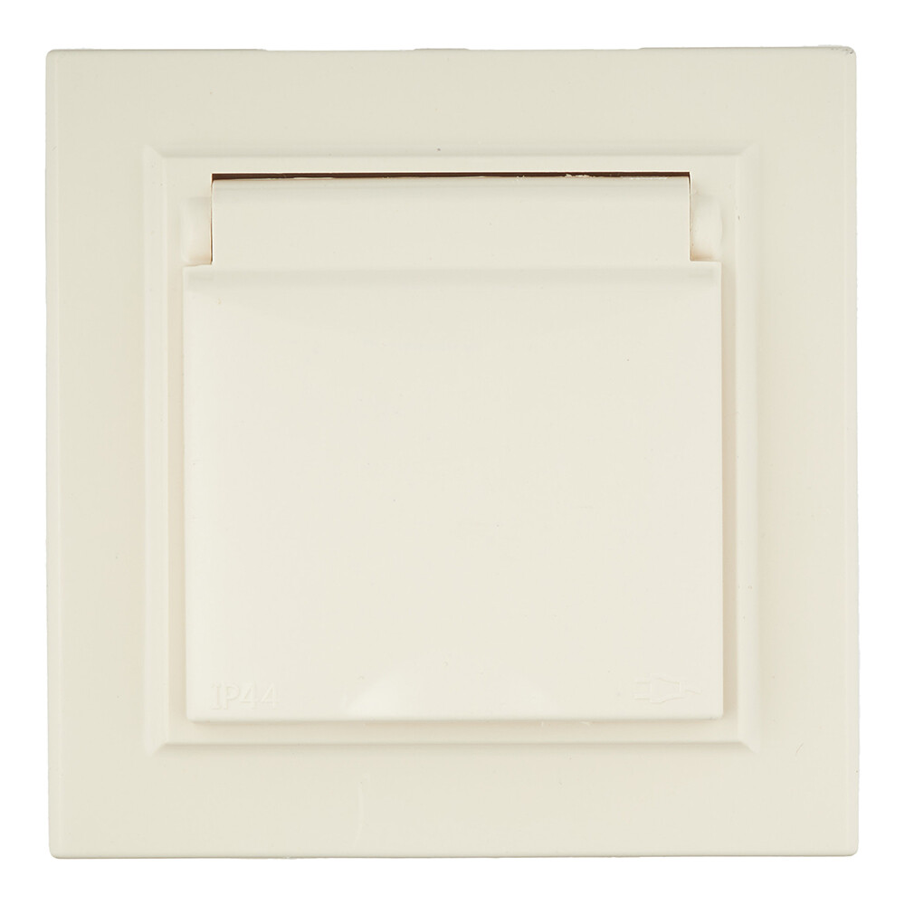 Изображение товара Встраиваемая розетка EKF Минск бежевая со шторками и крышкой ERR16-029-200-44