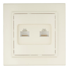 Изображение товара Розетка компьютерная EKF Минск встраиваемая бежевая 2хRJ45 (ERK02-035-20)