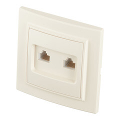 Розетка компьютерная EKF Минск встраиваемая бежевая 2хRJ45 (ERK02-035-20) - фото 2