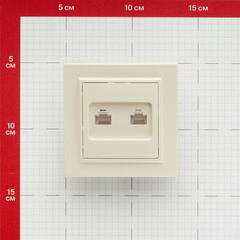 Розетка компьютерная EKF Минск встраиваемая бежевая 2хRJ45 (ERK02-035-20) - фото 3