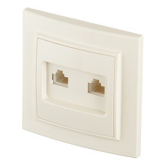 Розетка компьютерная/ телефонная EKF Минск встраиваемая бежевая RJ11/ RJ45 (ERK00-135-20) - фото 4