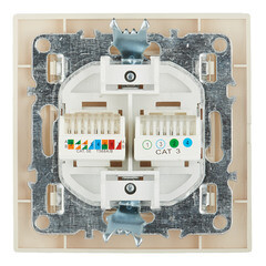 Розетка компьютерная/ телефонная EKF Минск встраиваемая бежевая RJ11/ RJ45 (ERK00-135-20) - фото 3