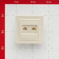 Розетка компьютерная/ телефонная EKF Минск встраиваемая бежевая RJ11/ RJ45 (ERK00-135-20) - фото 2
