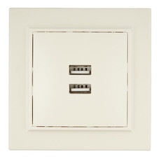 Розетка USB EKF Минск встраиваемая бежевая 2хUSB-А (ERR-2USB-200)