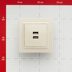 Розетка USB EKF Минск встраиваемая бежевая 2хUSB-А (ERR-2USB-200) - фото 2