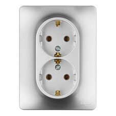 Розетка Systeme Electric Glossa встраиваемая алюминий (GSL000324)