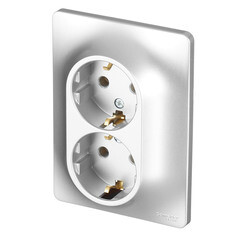 Розетка Systeme Electric Glossa встраиваемая алюминий (GSL000324) - фото 4