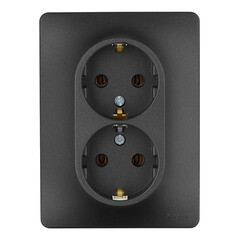 Изображение товара Розетка Systeme Electric Glossa встраиваемая антрацит (GSL000724)