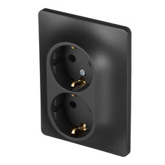 Розетка Systeme Electric Glossa встраиваемая антрацит (GSL000724) - фото 4