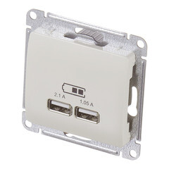 Розетка USB Systeme Electric Glossa встраиваемая бежевая 2хUSB-A (GSL000233) - фото 5