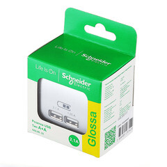 Розетка USB Systeme Electric Glossa встраиваемая алюминий 2хUSB-A (GSL000333) - фото 4