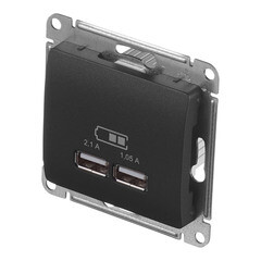 Розетка USB Systeme Electric Glossa встраиваемая антрацит 2хUSB-A (GSL000733) - фото 5