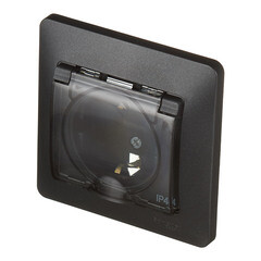 Розетка Systeme Electric Glossa встраиваемая антрацит со шторками с крышкой (GSL000748) - фото 5