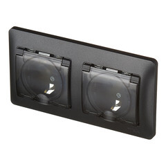 Розетка Systeme Electric Glossa встраиваемая антрацит со шторками с крышкой (GSL000747) - фото 5