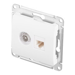 Розетка телевизионная/ компьютерная Systeme Electric Glossa встраиваемая белая TV/ RJ45 (GSL000189) - фото 4