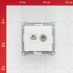 Розетка телевизионная/ компьютерная Systeme Electric Glossa встраиваемая белая TV/ RJ45 (GSL000189) - фото 2