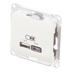 Розетка USB Systeme Electric Glossa встраиваемая бежевая USB-A/ Type-C (GSL000239) - фото 5