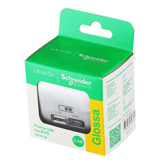 Розетка USB Systeme Electric Glossa встраиваемая алюминий USB-A/ Type-C (GSL000339) - фото 4