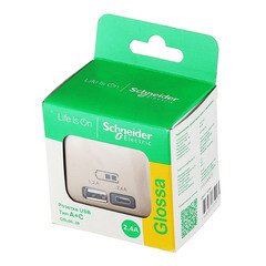 Розетка USB Systeme Electric Glossa встраиваемая титан USB-A/ Type-C (GSL000439) - фото 3