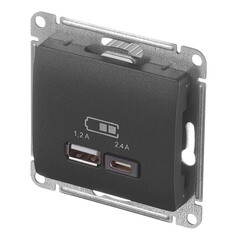 Розетка USB Systeme Electric Glossa встраиваемая антрацит USB-A/ Type-C (GSL000739) - фото 5