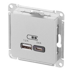 Розетка USB Systeme Electric AtlasDesign встраиваемая алюминий USB-A/ Type-C (ATN000339) - фото 5