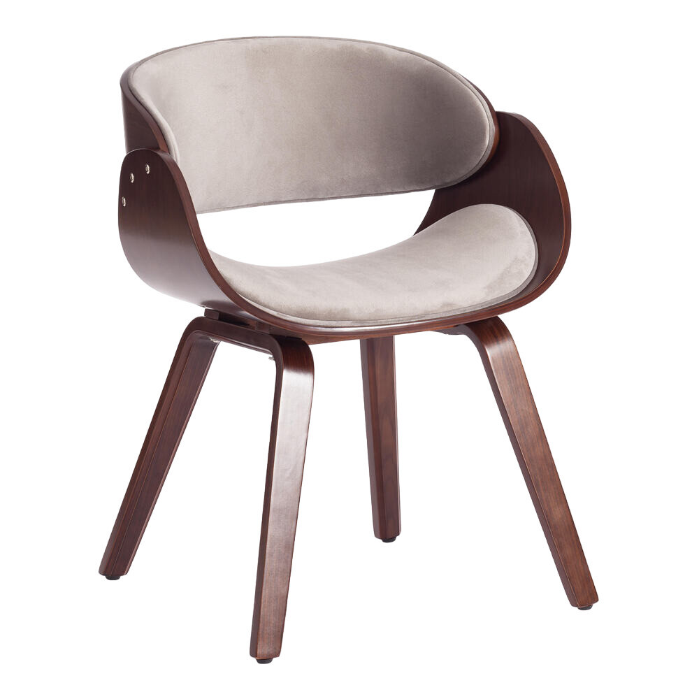 Изображение товара Стул-кресло Lando серый из мягкой ткани для гостиной с подлокотниками