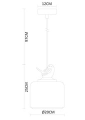 Светильник подвесной Arte Lamp Passero E27 40 Вт 2 кв.м (A8029SP-1WH) - фото 2