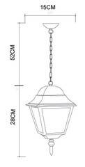 Светильник садово-парковый подвесной Arte Lamp Bremen черный 260 мм E27 60 Вт IP44 (A1015SO-1BK) - фото 2
