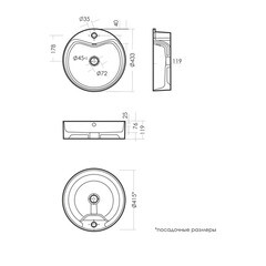Раковина Sanita Luxe Best 44 см накладная белая (WB.CT/Best/43-C.Shelf/WHT.G/S1) - фото 4