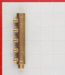 Коллектор Tiemme 3/4 ВР(г) х 5 выходов 1/2 НР(ш) ЕК х 3/4 НР(ш) (1910003) - фото 4