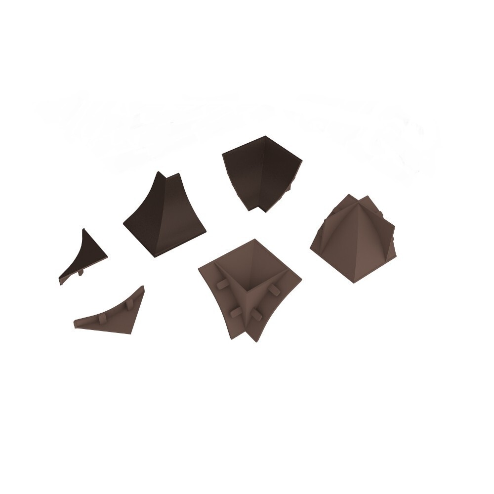 Изображение товара Комплект заглушек и уголков для плинтуса 56х30х7 мм дуб каньон Korner