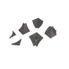 Комплект заглушек и уголков для плинтуса 56х30х7 мм серый Korner - фото 1