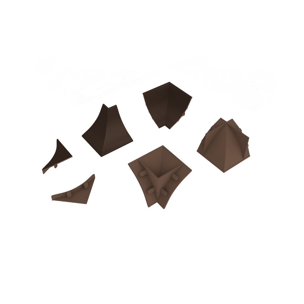 Изображение товара Комплект заглушек и уголков для плинтуса 56х30х7 мм дерево ретро Korner