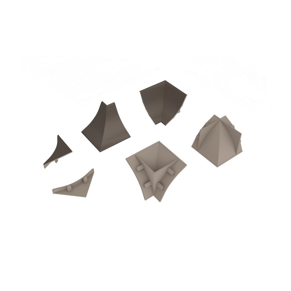 Изображение товара Комплект заглушек и уголков для плинтуса 56х30х7 мм дуб выбеленный Korner