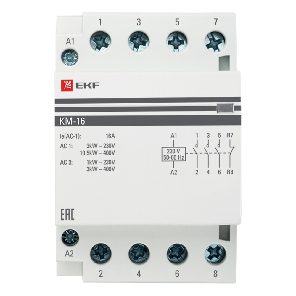Изображение товара Контактор модульный EKF PROxima 16 А 400 В IP20 DIN-rail