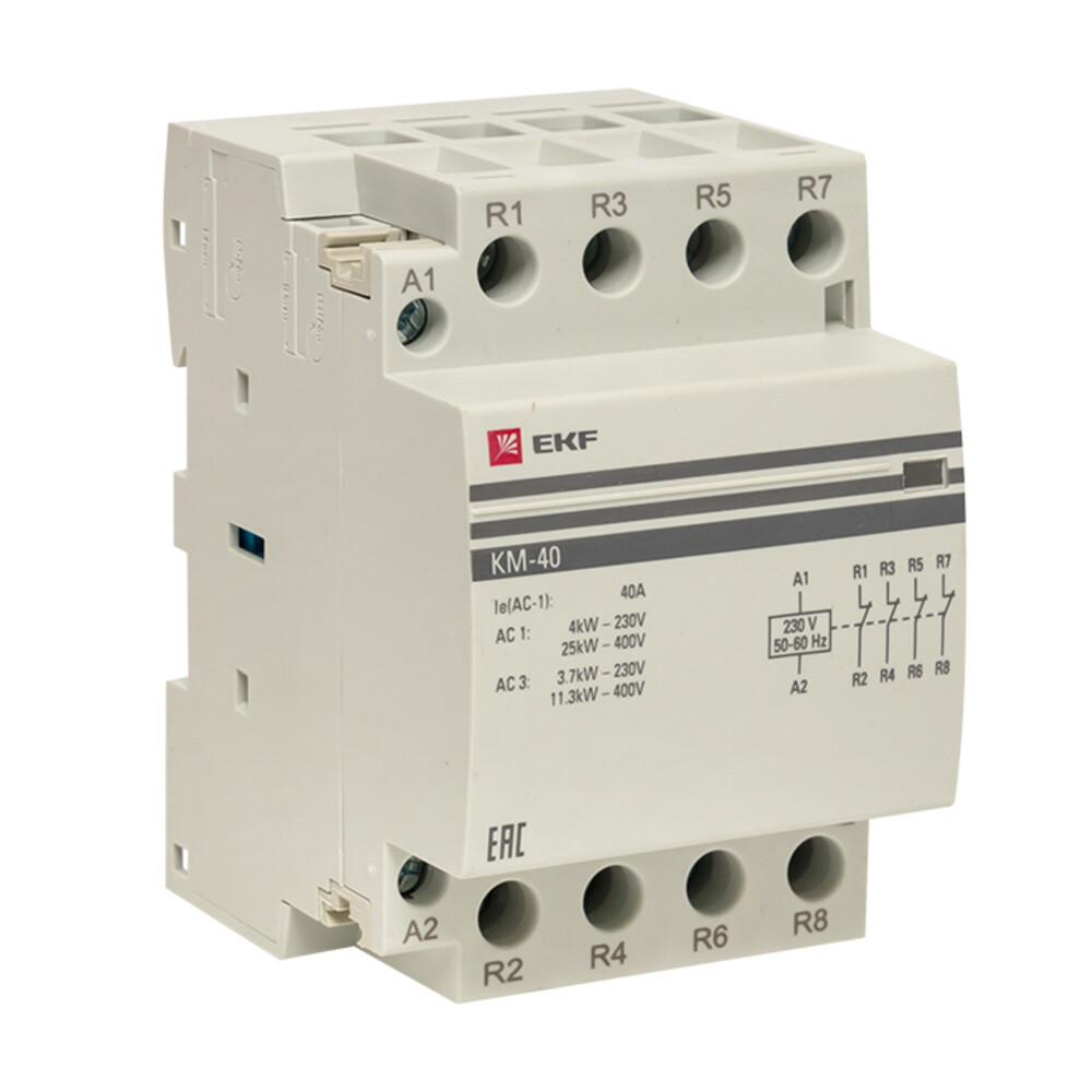 Изображение товара Контактор модульный EKF PROxima km-3-40-04 40А 230-400В IP20