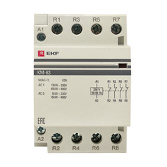 Контактор модульный EKF PROxima 230-400 В 63 А тип AC 4НЗ (km-3-63-04) - фото 3