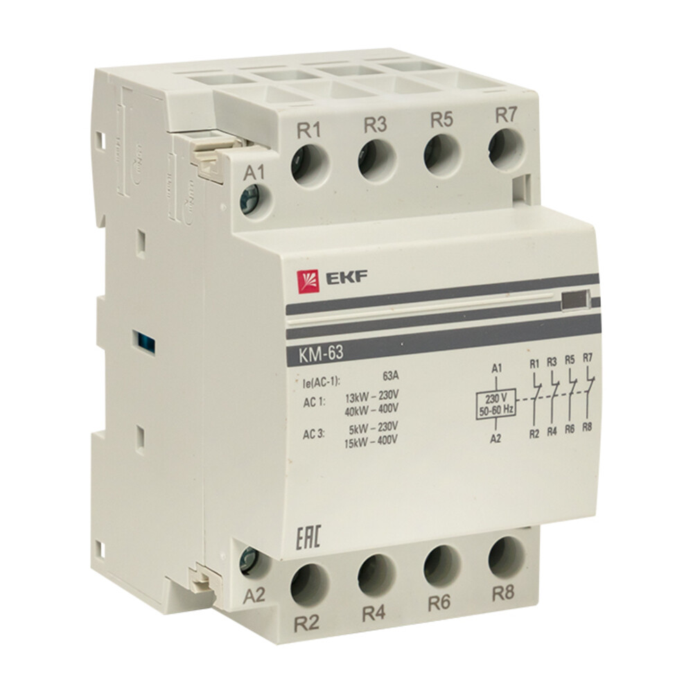 Изображение товара Модульный контактор EKF PROxima KM-3-63-04 63 А 400 В автоматический