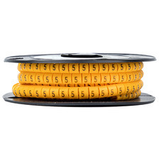 Маркеры кабельные (клипсы) EKF PROxima 4,5-8,6 мм цифра 5 желтые (350 шт.) (plc-KM-6-5)